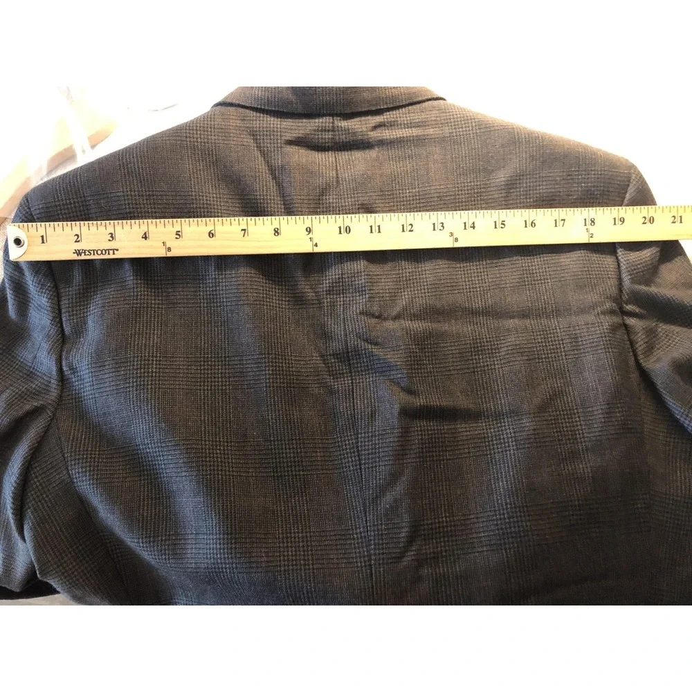 Oscar De‎ La Renta Signature Sport Coat Mens 44R Gray Wool Plaid Jacket Classic